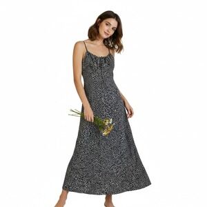 Things Between Womens Boho Floral Maxi Dress M Black Cottagecore Romantic Summer